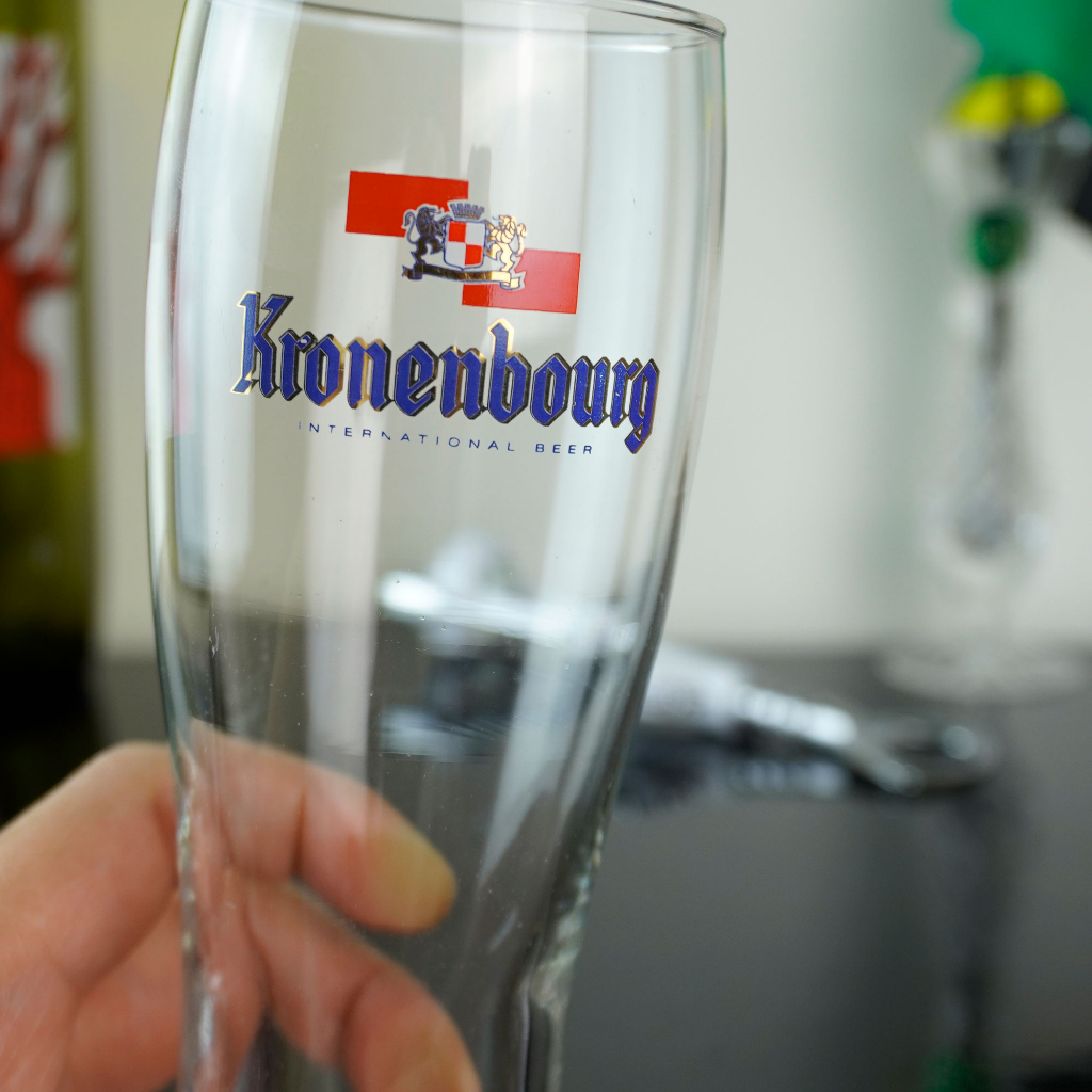 แก้วเบียร์ kronenbourg ** ฝรั่งเศส แท้**