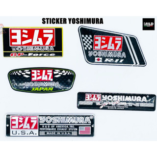 สติ๊กเกอร์ติดท่อ เพลทอลูมิเนียม ทนร้อน  Yoshimura  มีหลายขนาด หลายแบบ