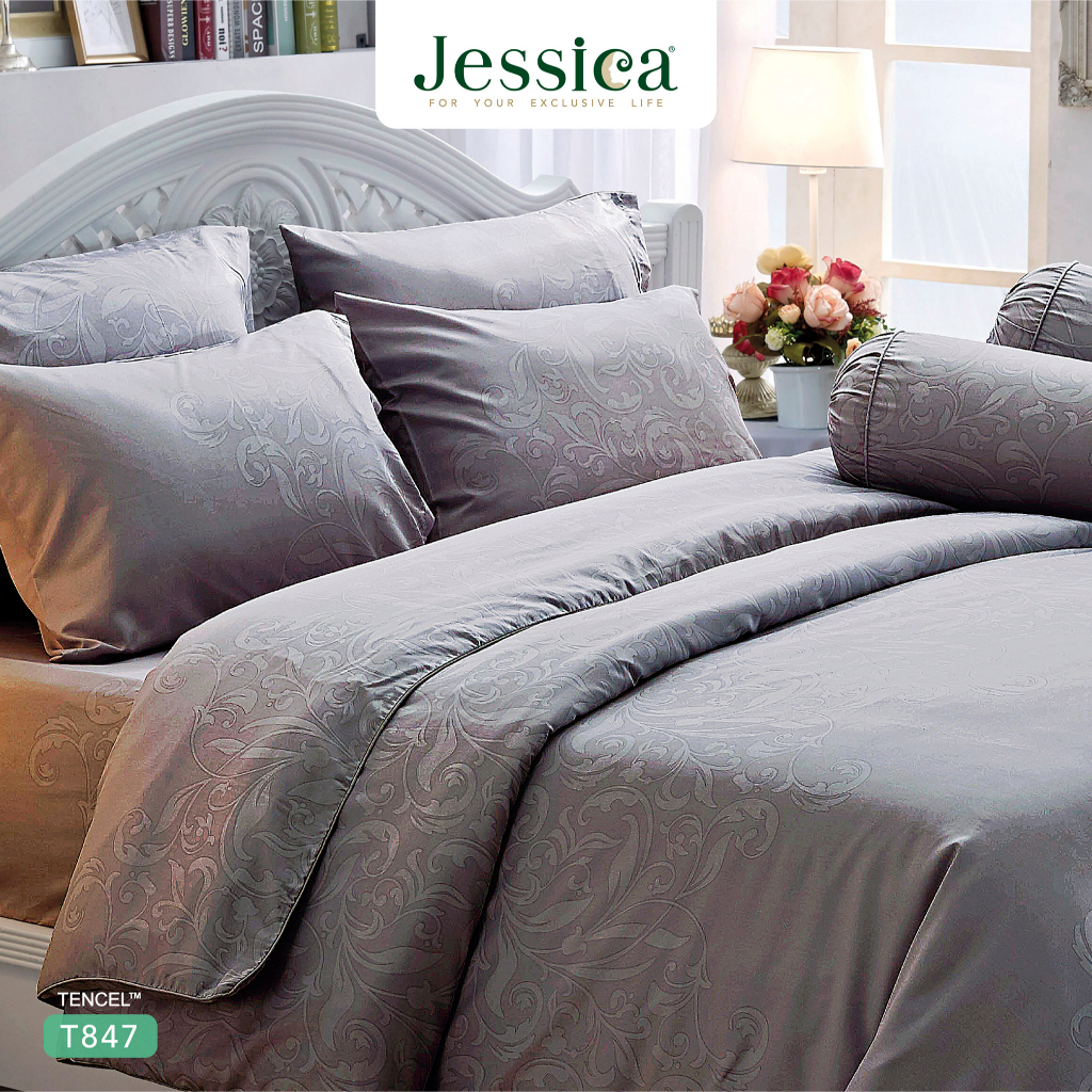 Jessica Tencel T847 ชุดเครื่องนอน ผ้าปูที่นอน ผ้าห่มนวม เจสสิก้า พิมพ์ลวดลายโดดเด่น ให้สัมผัสที่นุ่มลื่นดุจแพรไหม