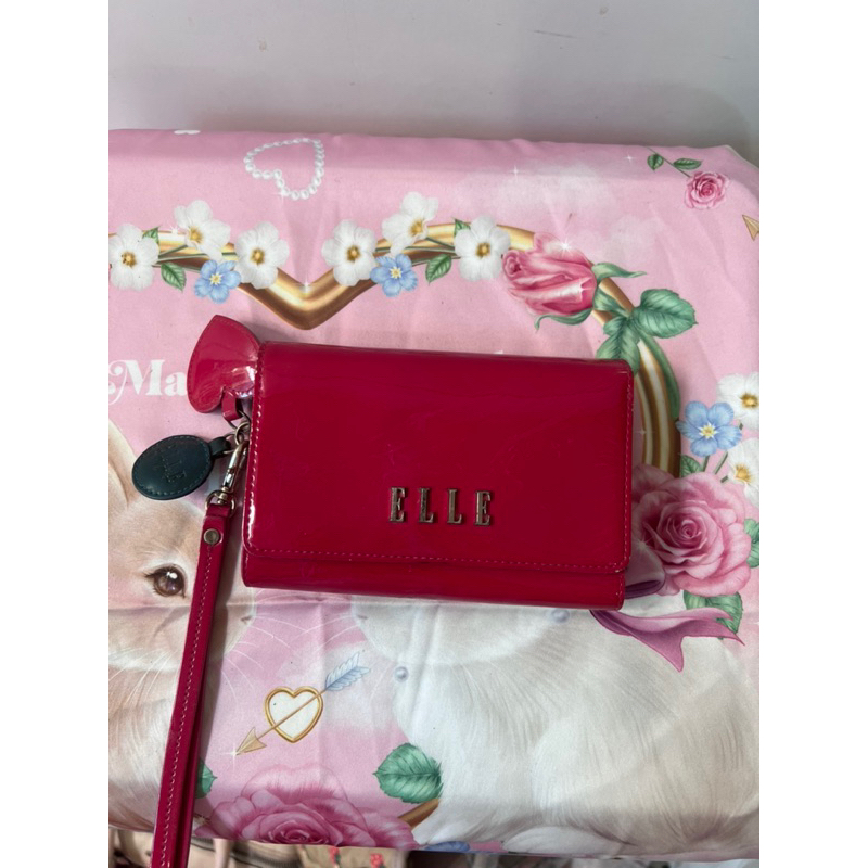 กระเป๋าตังค์ ELLE ชมพู หนังแก้ว