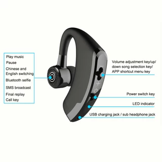 หูฟังบลูทูธ รุ่น TWS V9 บลูทูธ 5.2V หูฟังสเตอริโอแบบแขวนหูฟังแบบใส่ในหูขนาดเล็ก จอแสดงผลดิจิตอล หูฟังบลูทูธไร้สาย
