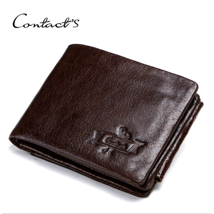 กระเป๋าสตางค์หนังแท้  ใส่เหรียญขนาดเล็ก   CONTACT'S 100%  วัสดุหนังวัว รุ่น Y08