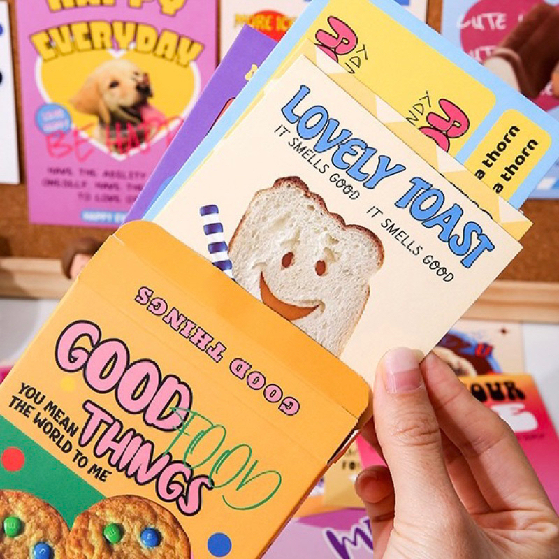 💥จัดส่งไว💥(381)เซ็ทโปสการ์ดสไตล์ป๊อปเรโทรน่ารักมาก