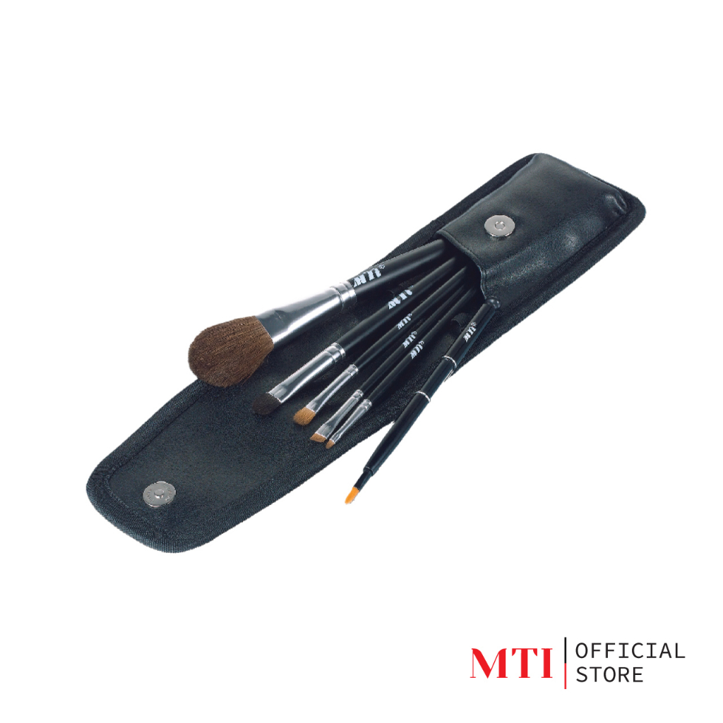 MTI ชุดแปรงแต่งหน้า เซ็ต 6 ชิ้น ทำจากขนสัตว์แท้ 100% (ZBRS-06C)