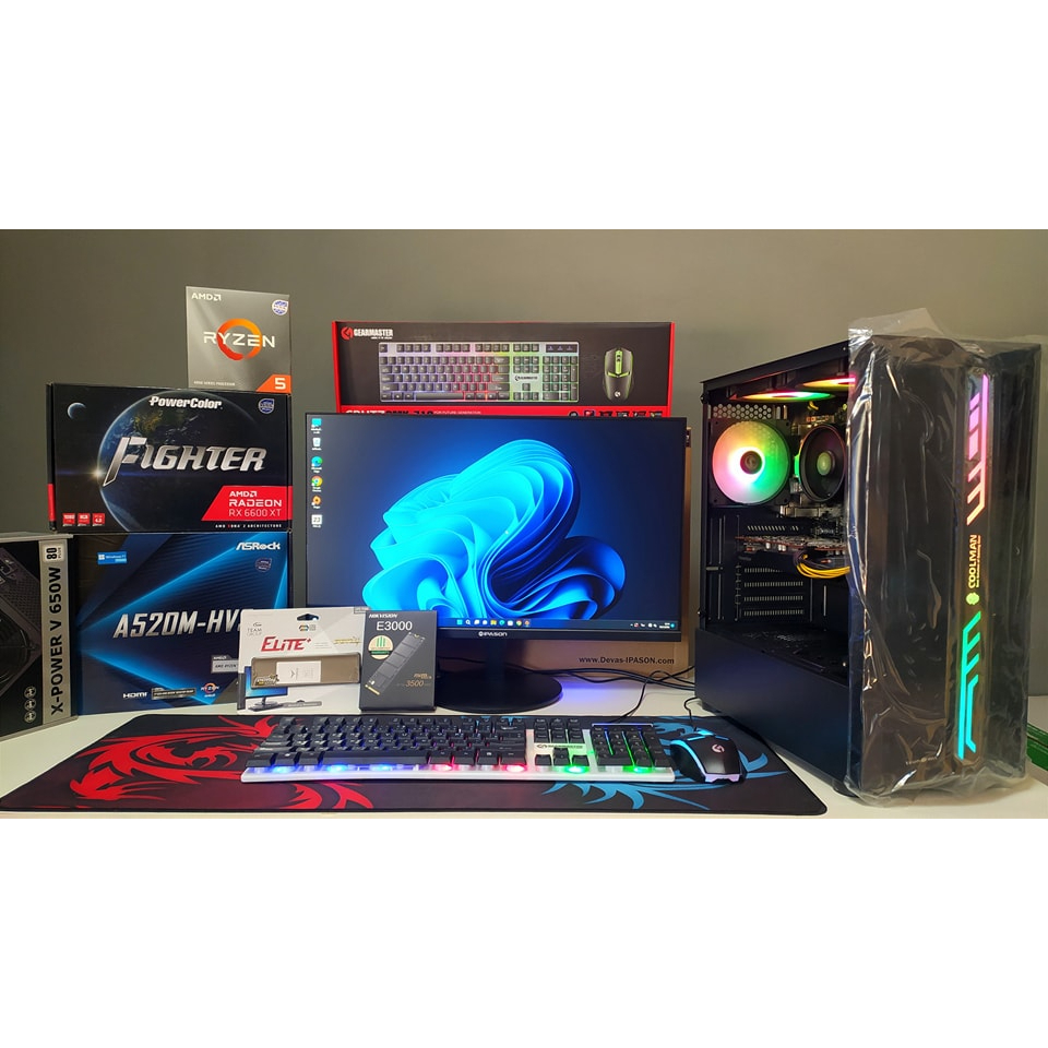 คอมประกอบ RYZEN 5 4600G RAM 16GB SSD256GB จอ 24 100Hz