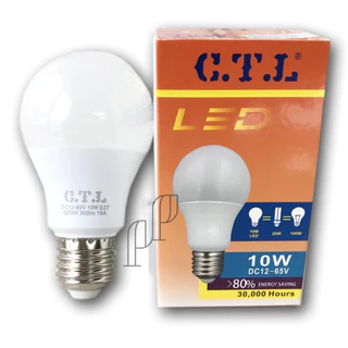 ต่อแบตเตอรี่ CTL หลอดไฟ LED หลอดไฟโซล่าเซลล์ หลอดบับ3W 5W 10W 24W ระบบไฟDC 12v 24v 36v 48v 65v ขั้วเกลียวE27 สีขาว วอร์ม
