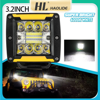 HL 1PC 3 นิ้วมอเตอร์ไซค์ไฟ 80W LED งานไฟแถบ 6000K รถสีขาว LED ไฟตัดหมอกจุดน้ำท่วม 12V 24V