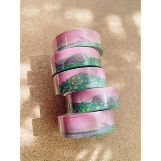 🗻 OUTDOOR SCENERY WASHI TAPE 🗻 วาชิเทป เทป ทิวทัศน์ สีชมพู 🗻