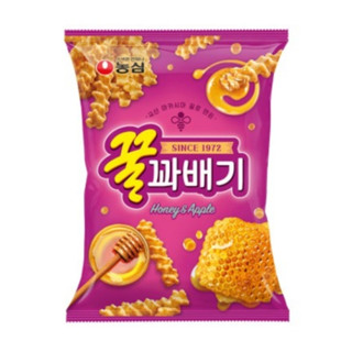 ขนมเกาหลี ข้าวโพดอบกรอบรสน้ำผึ้งและแอปเปิ้ล 농심꿀꽈배기 NONGSHIM HONEY &amp; APPLE CHIP สินค้าพร้อมส่ง