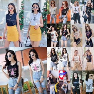 เสื้อแขนกุดแบรนด์Brand(พร้อมส่งค่ะ) เสื้อยืด เสื้อครอป เสื้อกล้าม