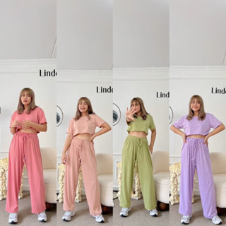 W0131 ชุดเซ็ต เสื้อคลอปคอกลม+ กางเกงขายาว ผ้าร่องสุดชิค plussize สาวอวบ