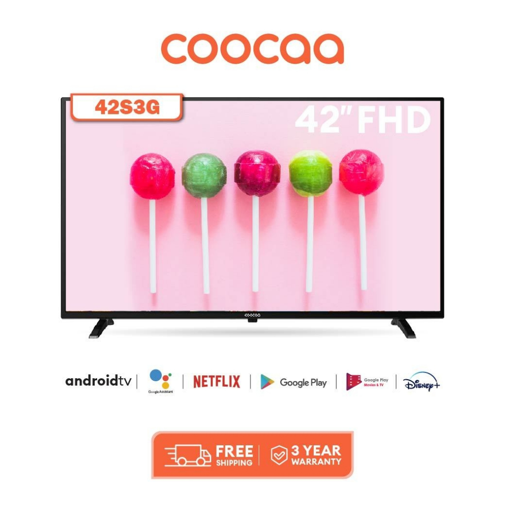 COOCAA 42S3G ทีวี 42 นิ้ว Inch Android TV LED  TV  Youtube Built-In FHD Television
