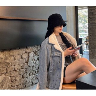 Oversized Fur &amp; Jean Korean Style Jacket