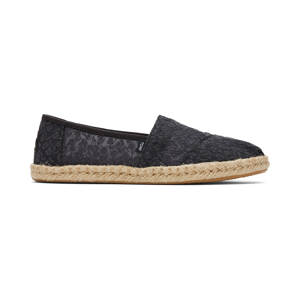 TOMS รองเท้าลำลองผู้หญิง สลิปออน รุ่น Alpargata Rope Black University ...