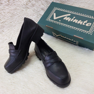 Pic up By Vminute#LOAFER44-252 รองเท้าหนังโลฟเฟอร์ รองเท้าดัมเมเยอร์ เชียร์ลีดเดอร์ ทรงเกาหลี ส้นสูงหนาสไตล์เกาหลี (#15)