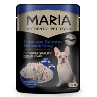 ยกโหล12 ซอง Maria Dog มาเรีย อาหารสุนัขแบบเปียกพรีเมี่ยม ขนาด 70 กรัม (ไม่เค็ม)