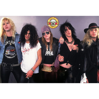 โปสเตอร์ รูปถ่าย วง ดนตรี ร็อค Guns N Roses (1985) POSTER 24”x35” Inch American Hard Rock Heavy Metal V7