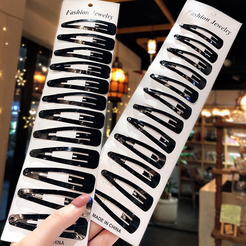 [พร้อมส่งในไทย 12 ตัว] กิ๊ฟดำติดผม 1 แผง 12 ชิ้นสุดคุ้ม กิ๊ฟติดผมไม่ลอก คุณภาพดี สำหรับเด็กและผู้ใหญ่ ไม่เจ็บหัว ขนาดดี - รูปที่ 2