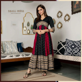 {**ส่งฟรี**} SMALL INDIA 👗 Stylish Design Color Dress ชุดเดรส 👗 Women Dress