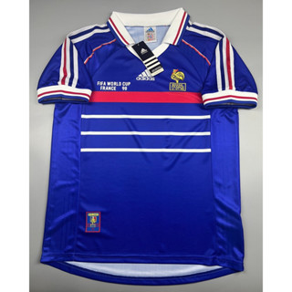 เสื้อบอล ย้อนยุค ทีมชาติ ฝรั่งเศส 1998 เหย้า Retro France Home แชมป์บอลโลก World Cup Champions เรโทร คลาสสิค