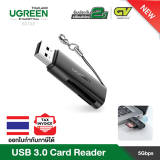 UGREEN รุ่น 60722 สีดำ เครื่องอ่านการ์ด USB 3.0 SD Micro SD TF Card Adapter สำหรับ PC แล็ปท็อปอุปกรณ์เสริม Multi Smart C