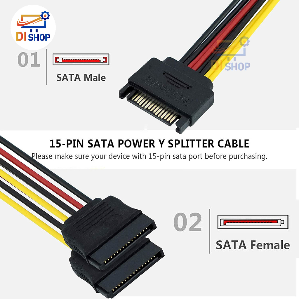 สาย SATA to SATA Y CABLE 1 ออก 2 สายSata Power 1ออก2 สายฮาร์ดดิส HDD Sata - รูปที่ 4