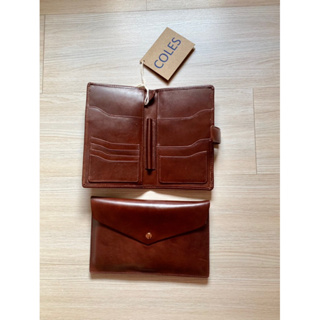Kept Unused Coles Travel Wallet Genuine Leather แท้💯