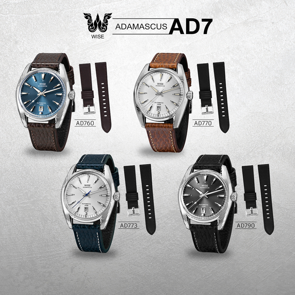 WISE รุ่น Adamascus AD7 Damascus Stainless Steel นาฬิกาข้อมือ 39 มม. Do not accept COD