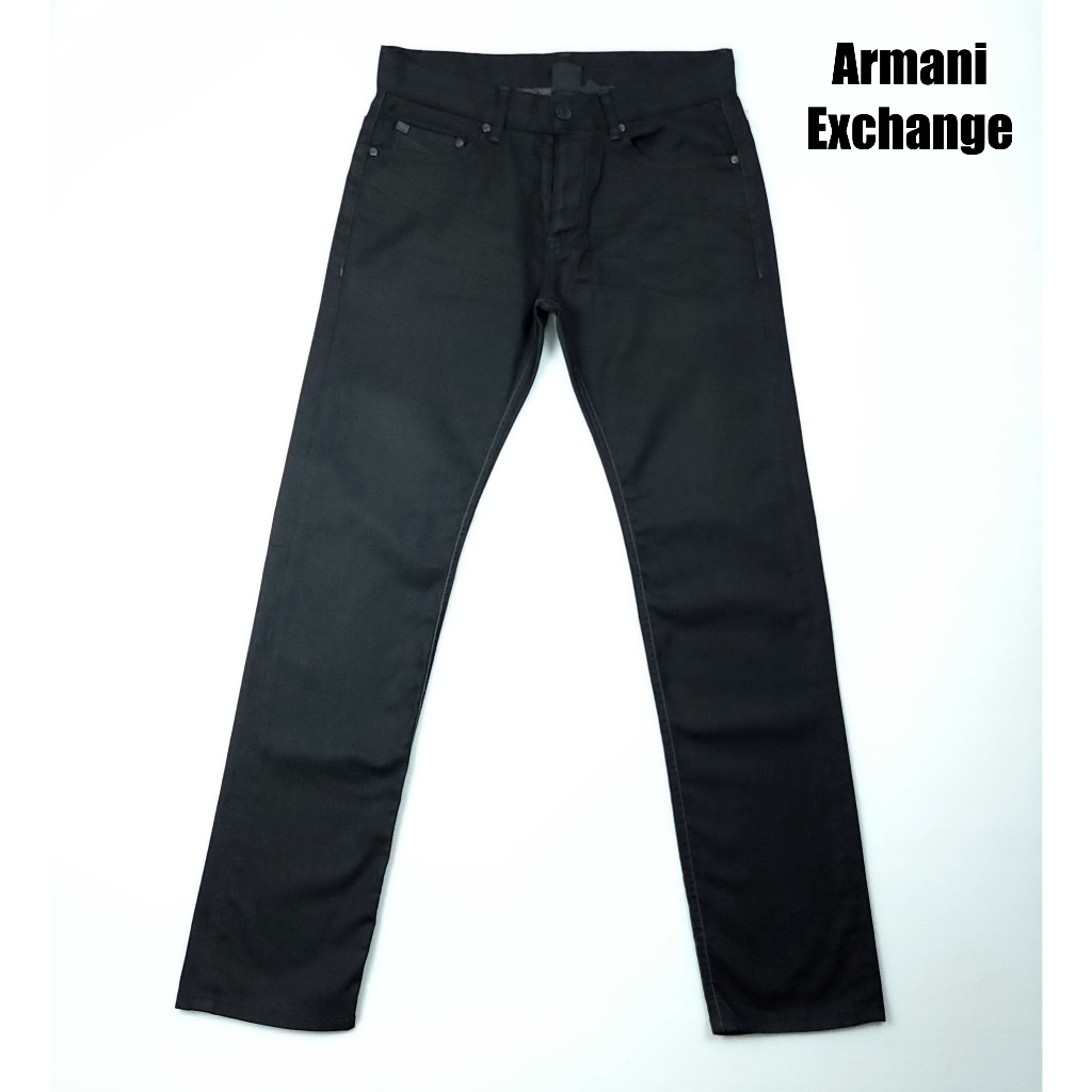 ยีนส์ Armani Exchange เอว 34 สีเข้มใหม่ ผ้ายืดนิด ขากระบอกตรง