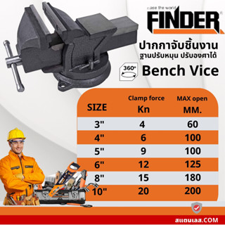 ปากกาจับชิ้นงานฐานล็อค หมุนได้ FINDER ปากกาจับแท่นเจาะ แคลมป์จับชิ้นงาน