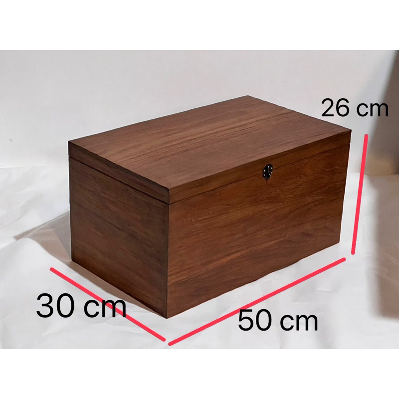 กล่องไม้สัก กล่องไม้เก็บของ หีบสมบัติ หีบโบราณ(งานไม้สักเก่า)
