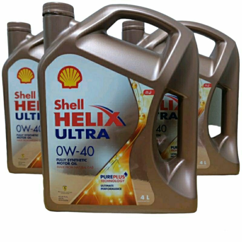 น้ำมันเครื่องเบนซิน สังเคราะห์ 100% Shell Helix Ultra 0w-40 (4L)
