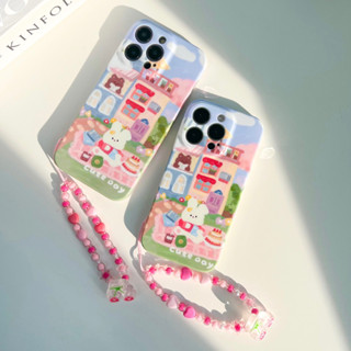 [i14]พร้อมส่ง🍒เคสสำหรับ iPhone case เคสไอโฟน เคสกระต่าย cute day+โซ่ลูกปัดคล้องมือ🐇เคสคล้องมือ I11-14,14Pro,14Promax