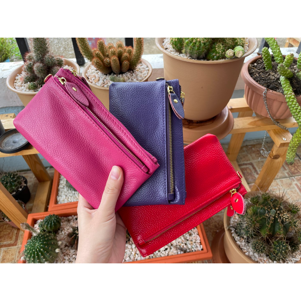 หนังวัวแท้ - Wallet Bag กระเป๋าสตางค์ กระเป๋าถือ ผู้หญิง S8-81