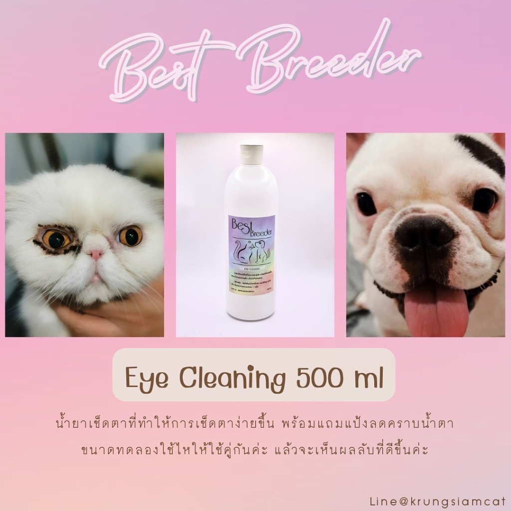 (ใส่ SEPINC30 ลด30%) น้ำยาเช็ดตาแมว และสุนัข แถมฟรีแป้งลดคราบน้ำตาขนาดทดลอง 10g