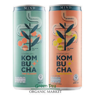 MIND KOMBUCHA Sparkling สูตรน้ำตาลน้อย เครื่องดื่มชาหมัก คอมบูชะ สปาร์คกลิ้ง ขนาด 240 ml