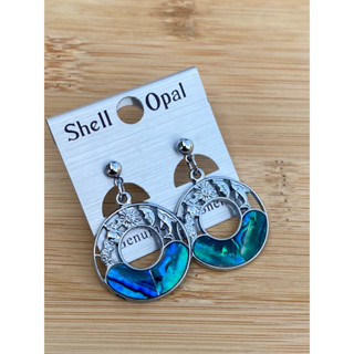 ต่างหู shell opal ทำจากเปลือกหอยแท้ เปลือกหอยอะบาโลน หรือ เป๋าหื้อนิวซีแลนด์