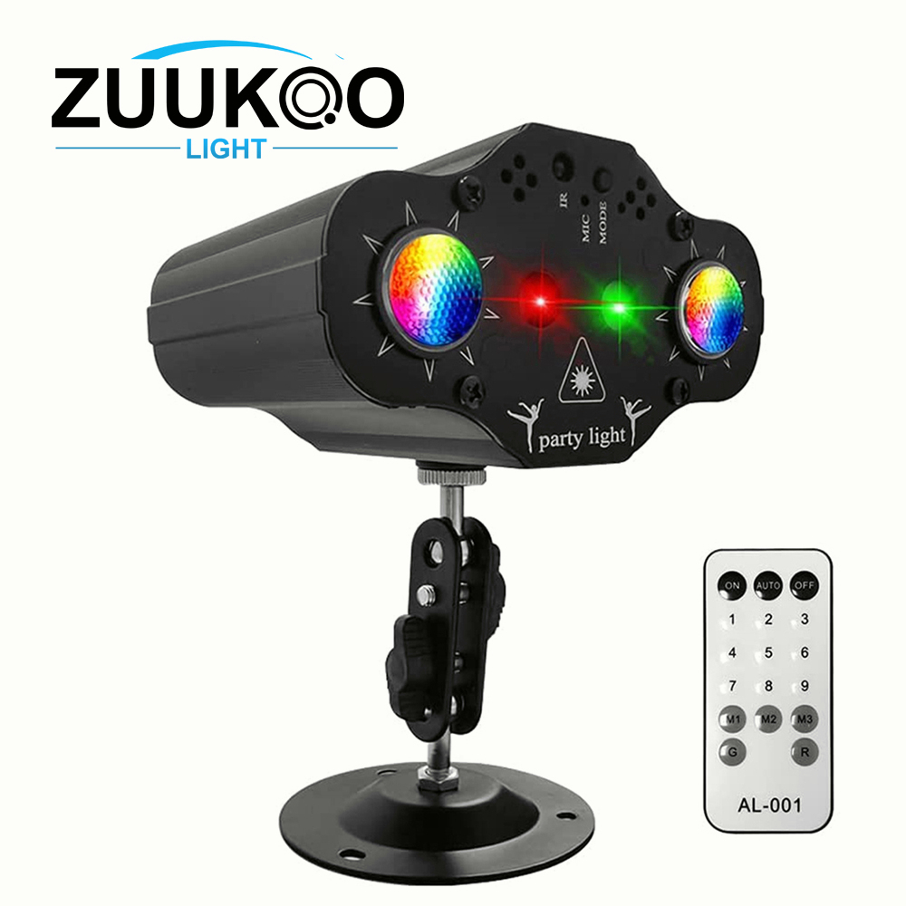Zuuko ไฟพาร์ ไฟเทค Led RGB ไฟดิสโก้ไฟเวทีการควบคุมด้วยเสียงไฟโปรเจ็กเตอร์เพลง 32โหมดไฟ ไฟดิสโก้ ไฟดี