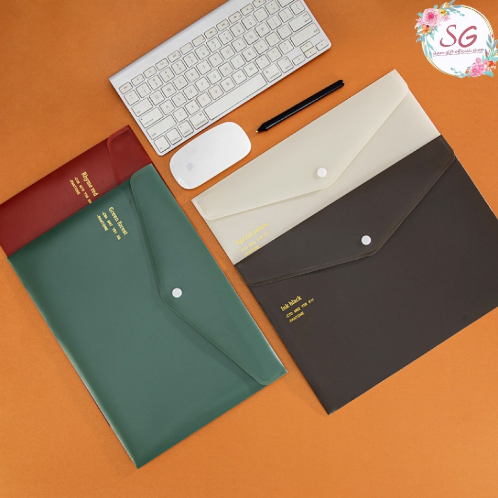 ซองเอกสาร ซองจดหมาย ขนาด A4 กันน้ํา มี 4 สีให้เลือก สไตล์เรโทร สําหรับสํานักงาน โรงเรียน ธุรกิจ แฟ้ม