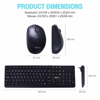 NENมาใหม่🚀ส่งเร็ว🚀OKER WIRELESS DESKTOP keyboard +mouse Combo ชุด คีย์บอร์ด+เมาส์ไร้สาย K-788