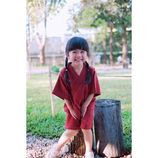 Jinbei Kid Set สีแดง