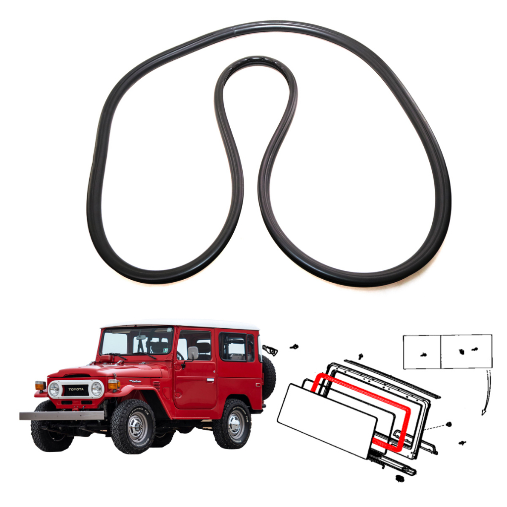 ยางกระจกบังลมหน้า รอบบาน 1ชิ้น โตโยต้า แลนด์ครุยเซอร์ J40 BJ40 BJ43 FJ42 FJ43 FJ45 Toyota Land Cruis