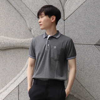 POLOLAND เสื้อโปโลชายทรงตรง เสื้อโปโลมีกระเป๋า รุ่นไลน์ - สี…