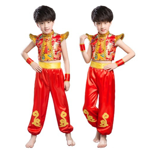 🈹พร้อมส่ง🇹🇭ชุดจีนเด็กชาย ชุดจีนเทศกาลตรุษจีน ชุดจีนเด็กสำหรับการแสดง ชุดอาเซียนจีน
