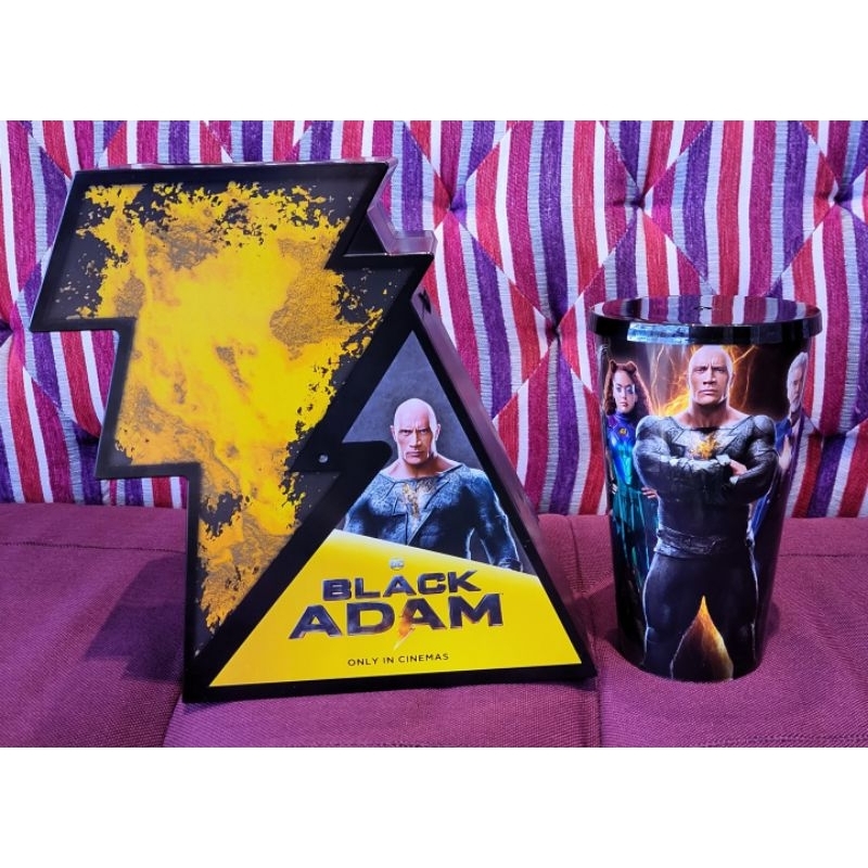 ถังป๊อปคอร์น Black  Adam + แก้ว
