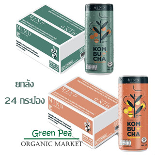 [ยกลัง 24 กระป๋อง] MIND KOMBUCHA Sparkling สูตรน้ำตาลน้อย เครื่องดื่มชาหมัก คอมบูชะ สปาร์คกลิ้ง ขนาด 240 ml