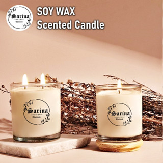 เทียนหอม 80 กรัม Soy Candle เทียนหอมออแกนิค Scented Candle กลิ่นหอมธรรมชาติ กลิ่นดอกไม้ เทียนถั่วเหลือง เทียนหอมอโรม่า