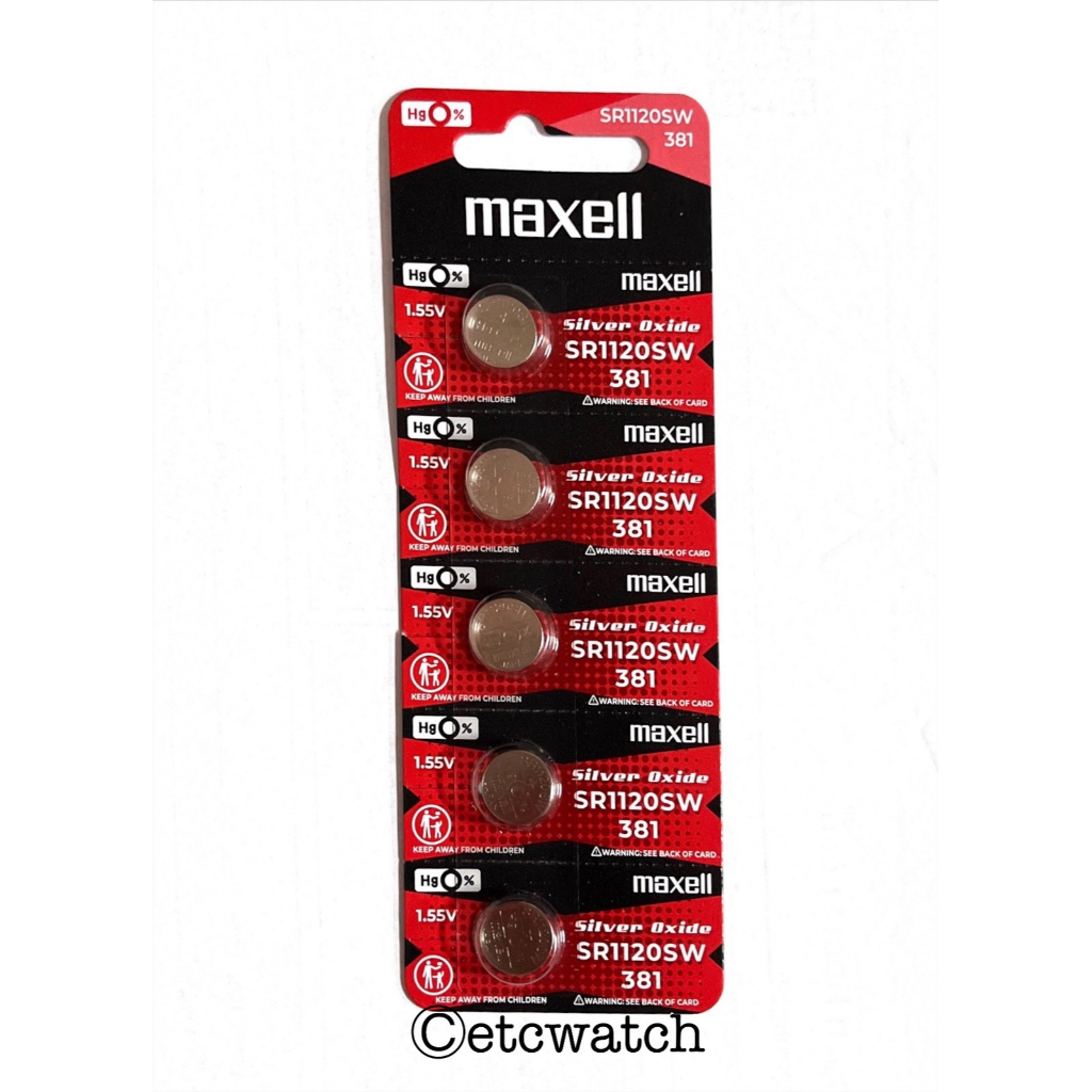 พร้อมส่ง> ถ่านกระดุม Maxell SR1120SW , 381 1 แผง 5 ก้อน