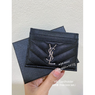 กระเป๋าใส่บัตร cardholder สีดำ มีโลโก้ (ฟรีเซทกล่อง)