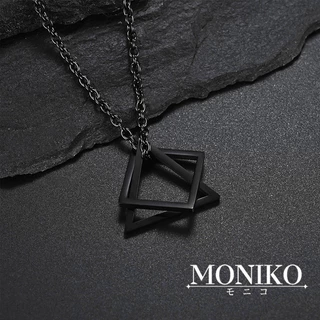 MONIKO สร้อยคอโซ่โลหะทรงสามเหลี่ยมสไตล์วิน เหมาะสําหรับผู้หญิงและผู้ชาย